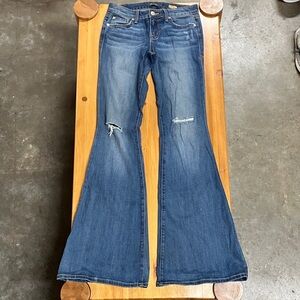 Level 99 Distressed Blue Flare Jeans
